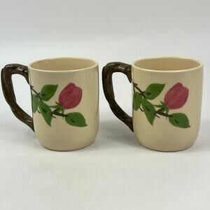 Vintage Franciscan Desert Rose Grand Mug Floral Pattern Hand-Painted Set of 2